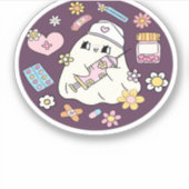 かわいいハロウィーンナースオーバーサイズTシャツ シール (正面)