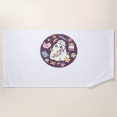 かわいいハロウィーンナースオーバーサイズTシャツ ビーチタオル (正面)