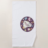 かわいいハロウィーンナースオーバーサイズTシャツ ビーチタオル (正面)