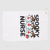 かわいいハロウィーンナース幽霊クラシックマンガT-Shir ゴルフタオル (横)