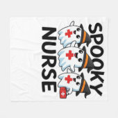 かわいいハロウィーンナース幽霊クラシックマンガT-Shir フリースブランケット (正面(横))