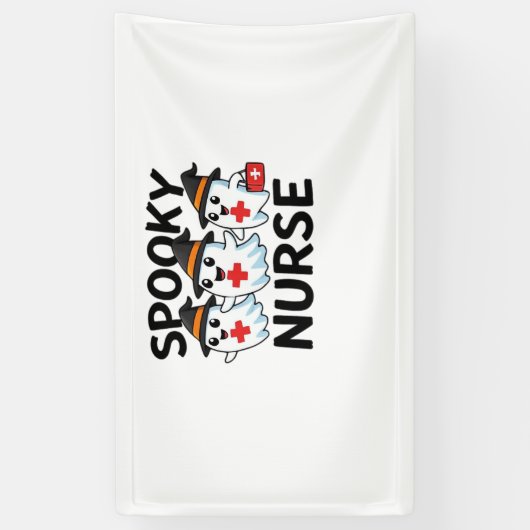 かわいいハロウィーンナース幽霊クラシックマンガT-Shir 横断幕 (縦)