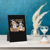 かわいいハロウィーンナース猫と犬とカボチャのクラ フォトプラーク (側面)