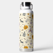 かわいいハロウィーンパターン ウォーターボトル (背面)