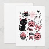 かわいいハロウィーンパターン コラージュ シーズンカード (正面/裏面)