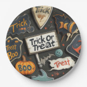 かわいいハロウィーンパターン ペーパープレート (正面)