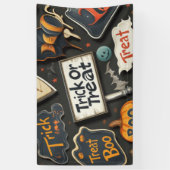 かわいいハロウィーンパターン 横断幕 (縦)