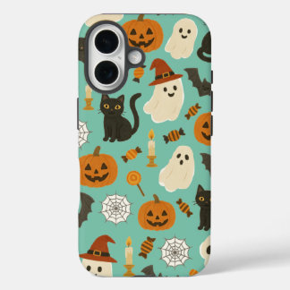 かわいいハロウィーンパターン iPhone 16ケース