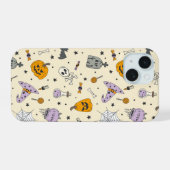 かわいいハロウィーンパターン iPhone 15ケース (裏面横)