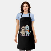 かわいいハロウィーンパルスマイラ&ナース猫オーバーサイズ エプロン (着用した状態)