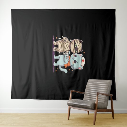 かわいいハロウィーンパルスマイラ&ナース猫オーバーサイズ タペストリー (インサイチュ(横))