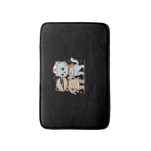 かわいいハロウィーンパルスマイラ&ナース猫オーバーサイズ バスマット (正面縦)