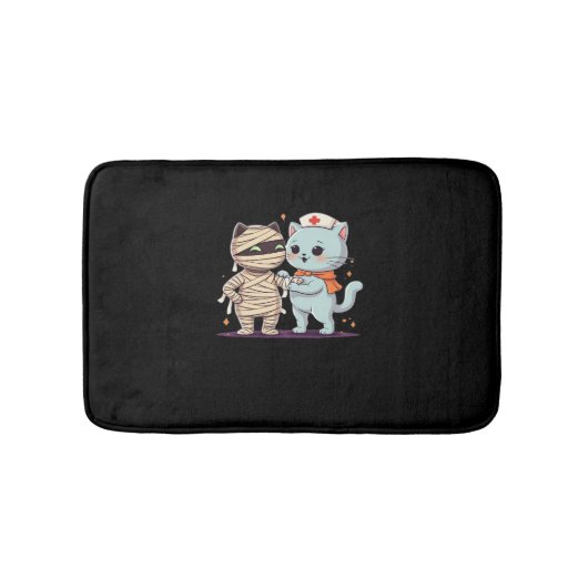かわいいハロウィーンパルスマイラ&ナース猫オーバーサイズ バスマット (正面)