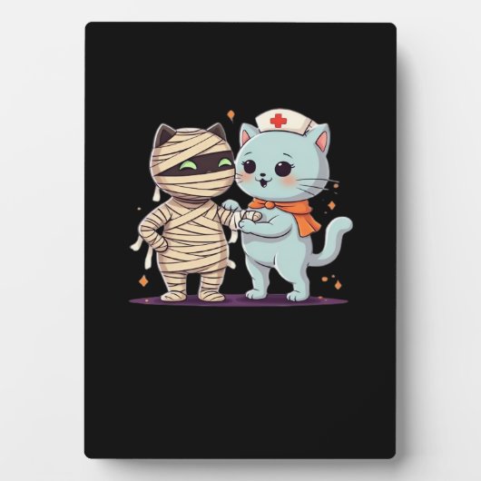 かわいいハロウィーンパルスマイラ&ナース猫オーバーサイズ フォトプラーク (正面)