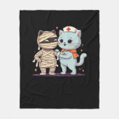 かわいいハロウィーンパルスマイラ&ナース猫オーバーサイズ フリースブランケット (正面)