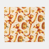 かわいいハロウィーンパンプキン&ボウズ フリースブランケット (正面(横))