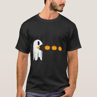 かわいいハロウィーンパンプキ食べン幽霊、ゲーマーキッズ Tシャツ