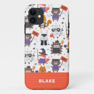 かわいいハロウィーンパーソナライズされた動物 iPhone 11 ケース