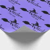 かわいいハロウィーンパープル魔女 ラッピングペーパー (角)