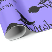 かわいいハロウィーンパープル魔女 ラッピングペーパー (ロールコーナー)