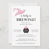 かわいいハロウィーンピンクベビーが赤ちゃんシャワーを醸造 招待状 (正面)