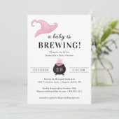 かわいいハロウィーンピンクベビーが赤ちゃんシャワーを醸造 招待状 (スタンド正面)