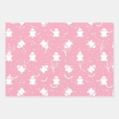かわいいハロウィーンピンク幽霊とこうもり ラッピングペーパーシート (正面3)