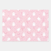 かわいいハロウィーンピンク幽霊とこうもり ラッピングペーパーシート (正面)