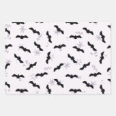 かわいいハロウィーンピンク幽霊とこうもり ラッピングペーパーシート (正面3)