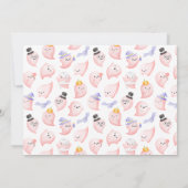 かわいいハロウィーンピンク幽霊小さなブーブベビーシャワー 招待状 (裏面)