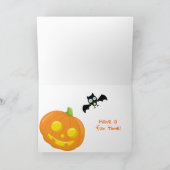 かわいいハロウィーンフクロウの子ども カード (内部)