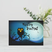 かわいいハロウィーンフクロウベビー1st誕生日招待状 招待状 (スタンド正面)