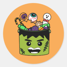かわいいハロウィーンフランケンシュタインキッズパーティー ラウンドシール