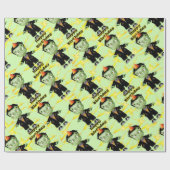 かわいいハロウィーンフランケンシュタインモンスターバースデーパーティー ラッピングペーパー (フラット)