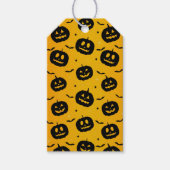 かわいいハロウィーンブラックカボチャ&こうもりパターン ギフトタグ (正面)