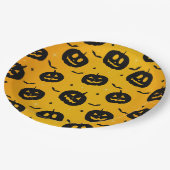 かわいいハロウィーンブラックカボチャ&こうもりパターン ペーパープレート (アングル)