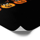 かわいいハロウィーンブラックキャットカボチャ子供へガールズカ ポスター (角)