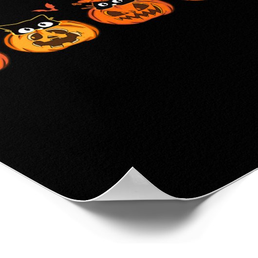 かわいいハロウィーンブラックキャットカボチャ子供へガールズカ ポスター (角)