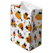 かわいいハロウィーンブラックキャットキャンディミディミディアム抱き枕 ミディアムペーパーバッグ (裏面アングル)