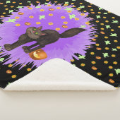 かわいいハロウィーンブラックキャット幽霊カボチャの星 シェルパブランケット (3/4)