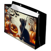 かわいいハロウィーンブラックキャット抱き枕 ラージペーパーバッグ (正面アングル)