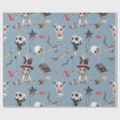 かわいいハロウィーンブードゥー人形&属性 ラッピングペーパー (フラット)