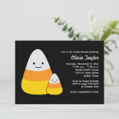 かわいいハロウィーンベイビーシャワーキャンディーコーン 招待状 (スタンド正面)