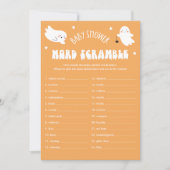 かわいいハロウィーンベビー単語スクランブルゲームカード 招待状 (正面)