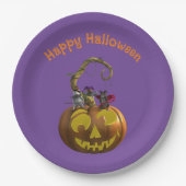 かわいいハロウィーンマウストリオ ペーパープレート (正面)
