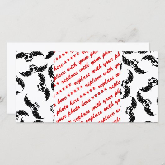 かわいいハロウィーンマンガこうもり (正面/裏面)