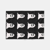 かわいいハロウィーンマンガ幽霊 フリースブランケット (正面(横))