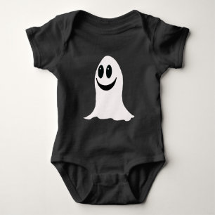 かわいいハロウィーンマンガ幽霊 ベビーボディスーツ