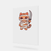 かわいいハロウィーンミイラクラシックネコT-Sh アクリルサイン (傾斜)