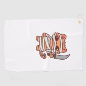 かわいいハロウィーンミイラクラシックネコT-Sh ゴルフタオル (横)